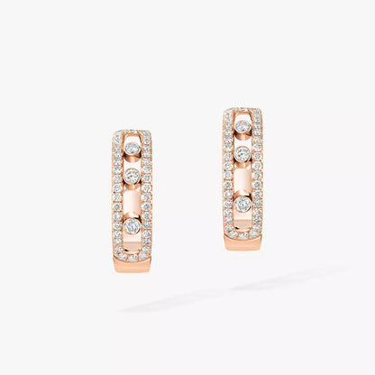 [Dawnora Jewelry]Diamond Pave_ Hoop Earrings Move