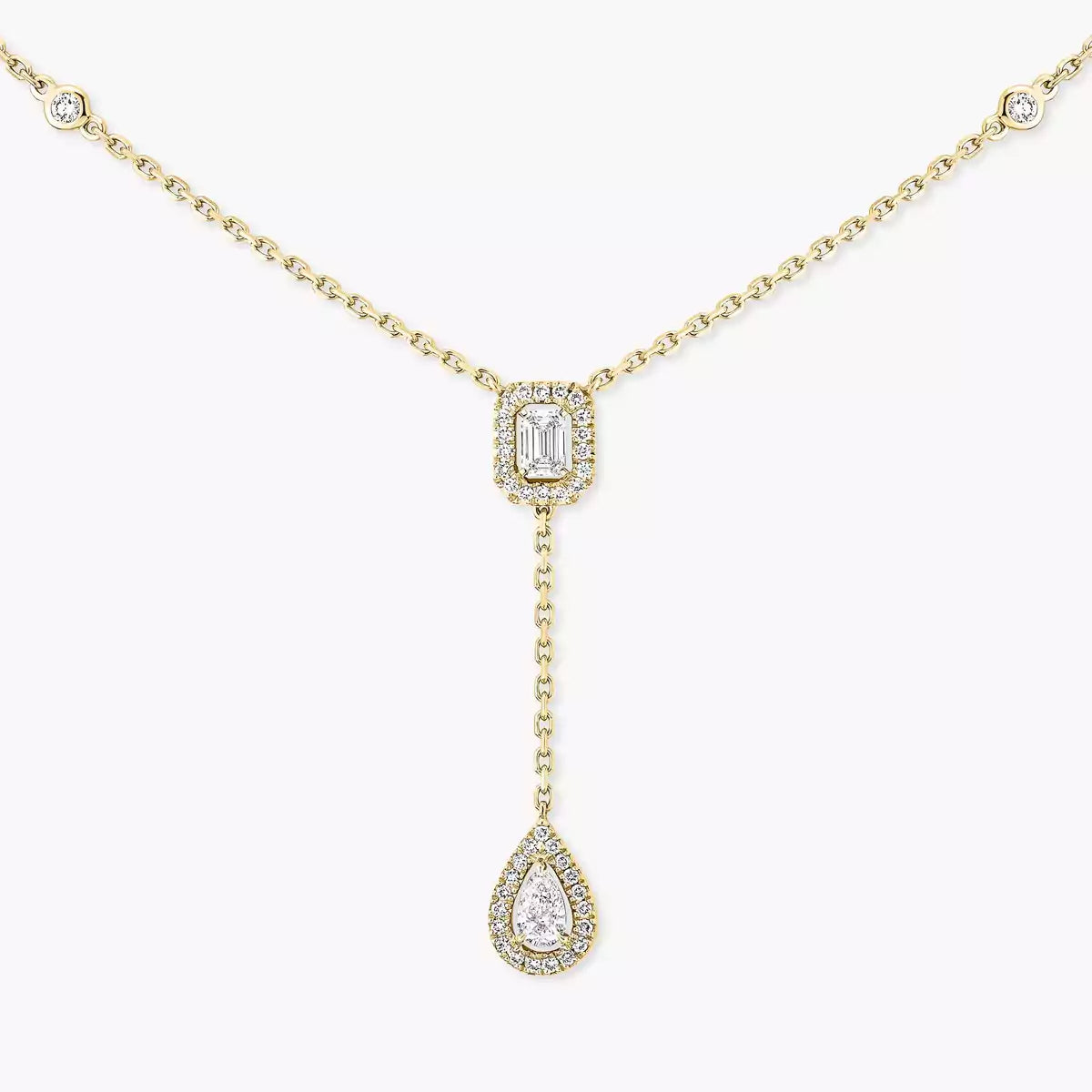 [Dawnora Jewelry]Gold Diamond Tie Necklace