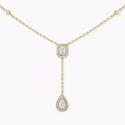 [Dawnora Jewelry]Gold Diamond Tie Necklace