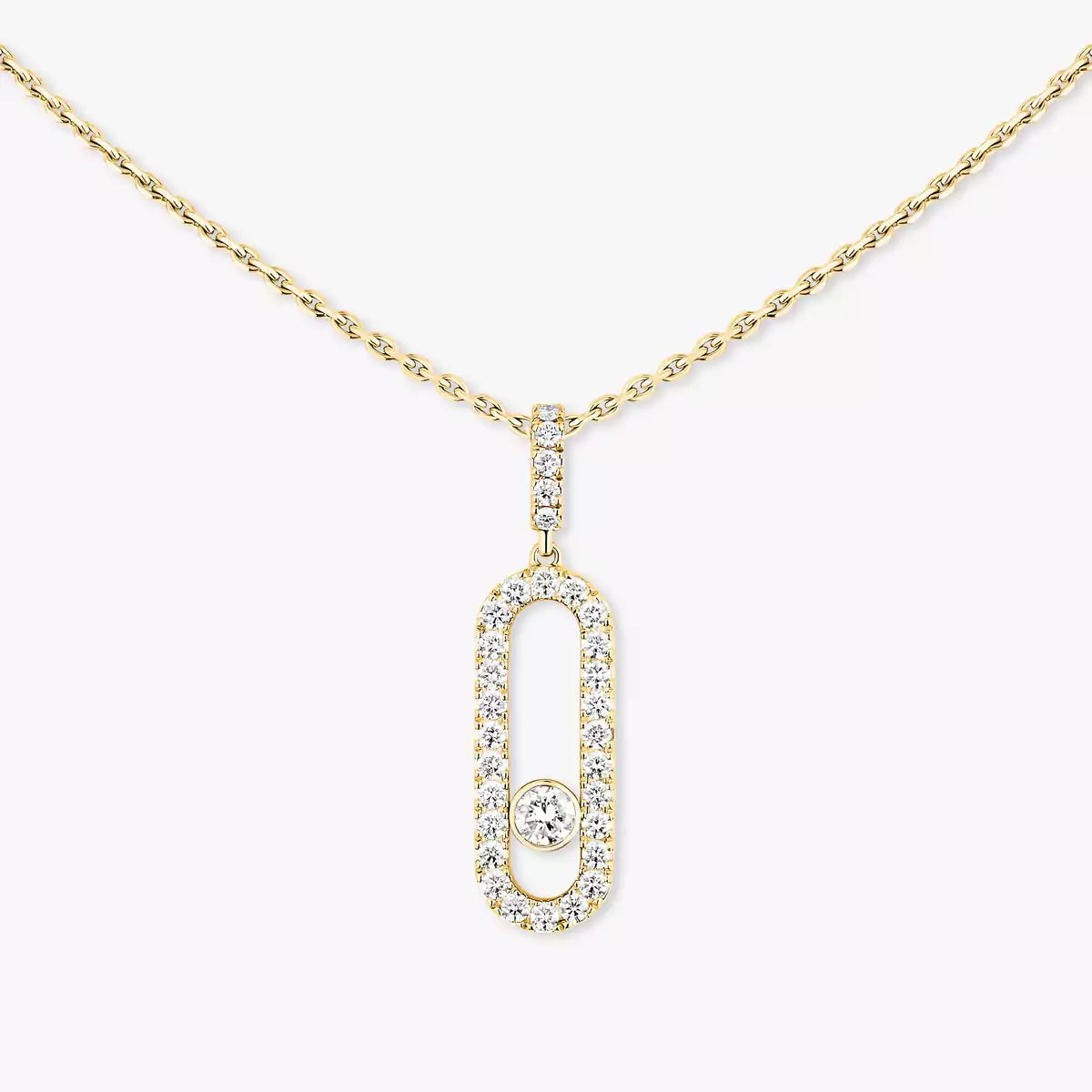 [Dawnora Jewelry]Move Uno Diamond Necklace in Rose Gold