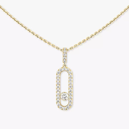 [Dawnora Jewelry]Move Uno Diamond Necklace in Rose Gold