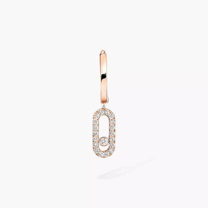 [Dawnora Jewelry]Move Uno Single Diamond Hoop Earring