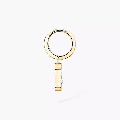 [Dawnora Jewelry]Move Uno Single Diamond Hoop Earring