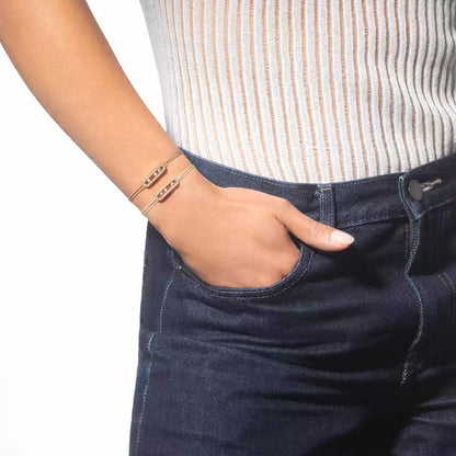 [Dawnora Jewelry]MK Care(s) pink cord pavé bracelet