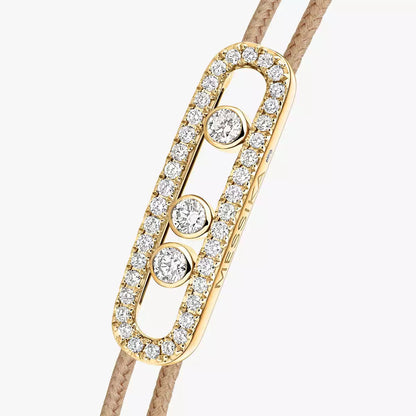 [Dawnora Jewelry]MK Care(s) pink cord pavé bracelet