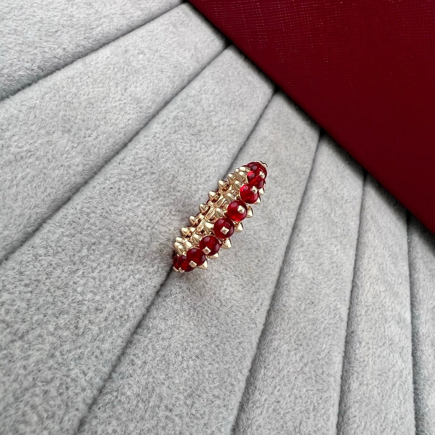 [Dawnora Jewelry]PYRAMID COLORED STONE STUD RING