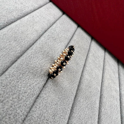 [Dawnora Jewelry]PYRAMID COLORED STONE STUD RING