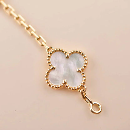 [Dawnora Jewelry]CLOVER WHITE PEARL MOP 5 MOTIF BRACELET COLLECTION