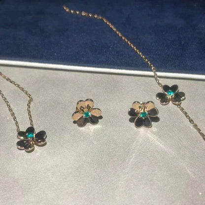 [Dawnora Jewelry]FRIVOLE  FLOWER MALACHITE EARRINGS