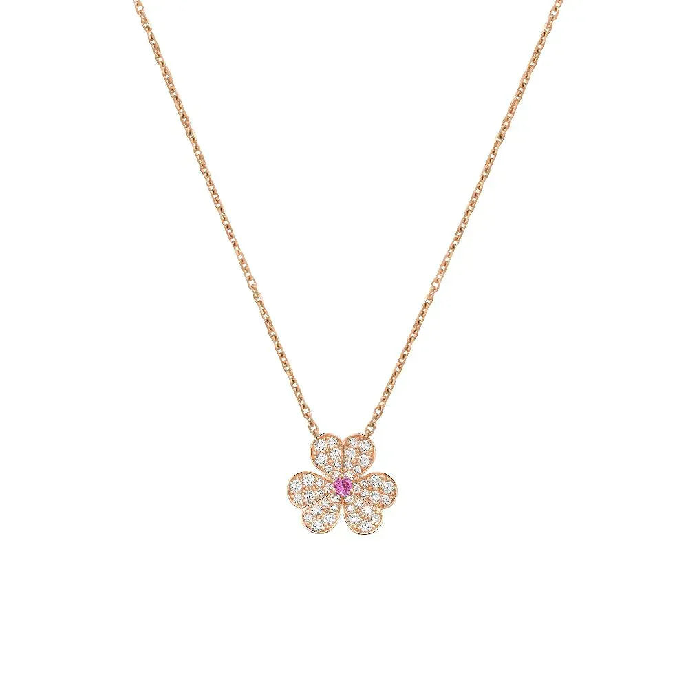 [Dawnora Jewelry]FRIVOLE ROSE GOLD FLOWER DIAMOND NECKLACE