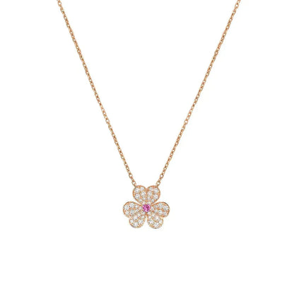 [Dawnora Jewelry]FRIVOLE ROSE GOLD FLOWER DIAMOND NECKLACE