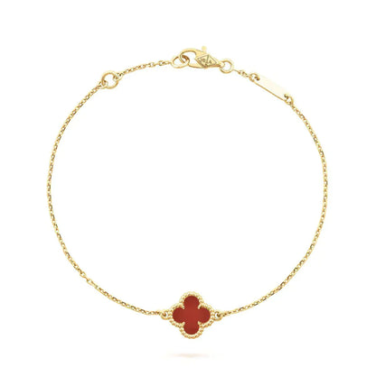 [Dawnora Jewelry]CLOVER  CARNELIAN SINGLE FLOWER BRACELET
