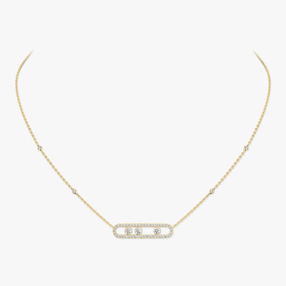 [Dawnora Jewelry] Move Pave_ Rose Gold Diamond Necklace