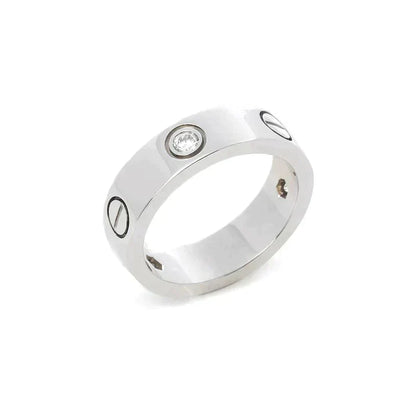 [Dawnora Jewelry]LOVE RING 5.5MM 3 DIAMONDS SILVER